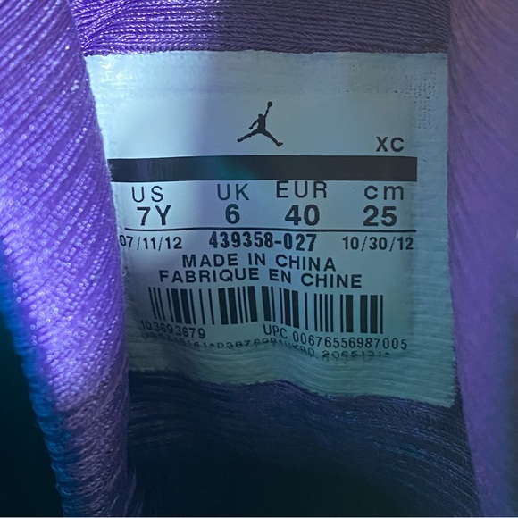 JORDAN 13 GS ULTRA VIOLET TEAL Sneakers 7 Youth - Picture 9 of 9